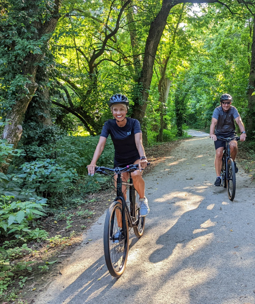 Bike riding on the Greenway Trail