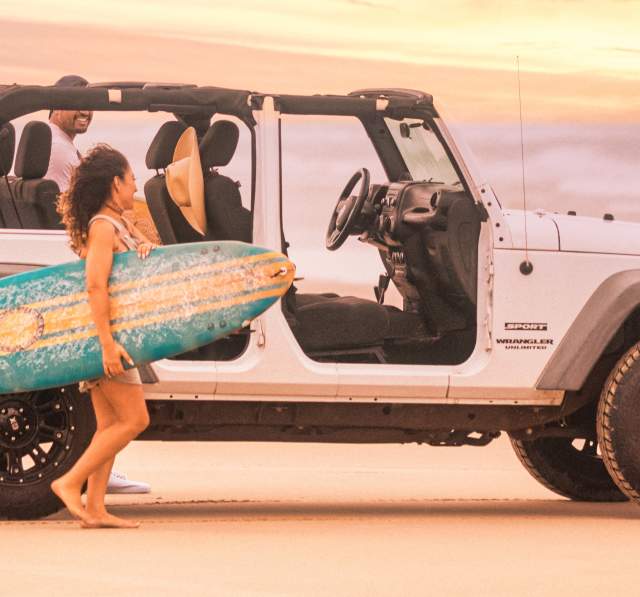 Jeep on beach