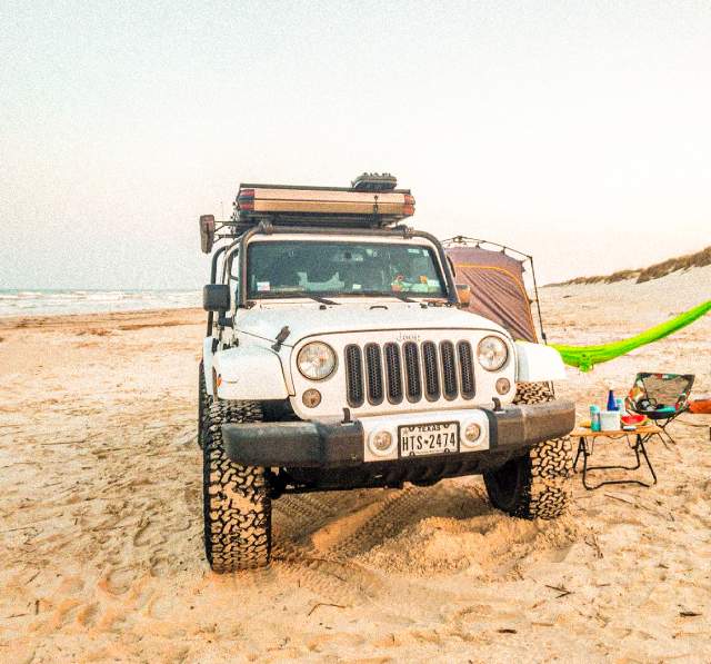 jeep on the beach