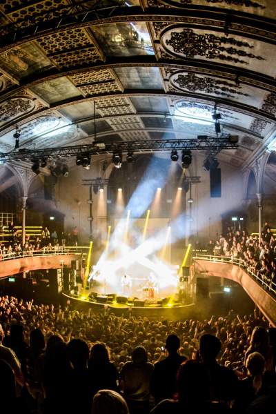 Light show at concert in Albert Hall, Manchester