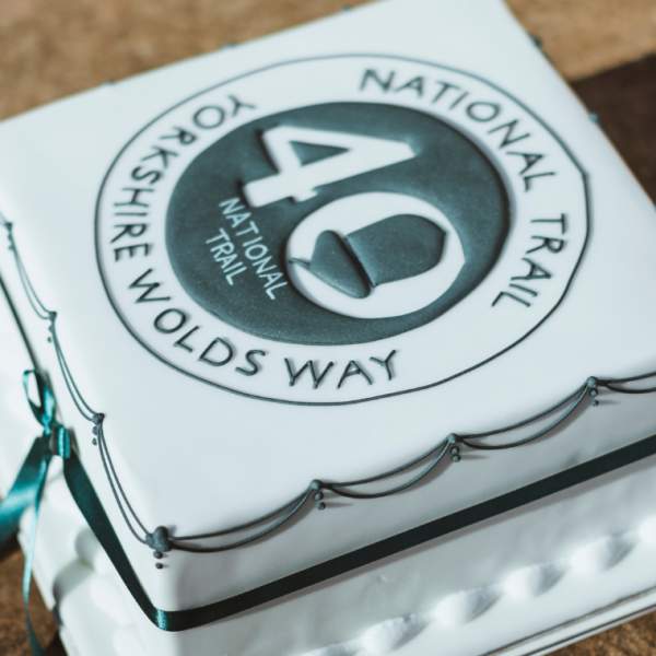 A cake to celebrate 40 years of the Yorkshire Wolds Way National Trail in East Yorkshire