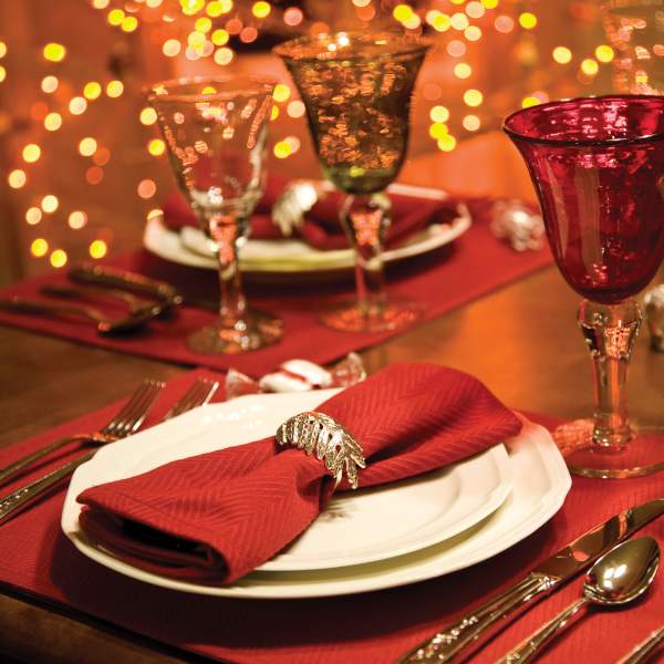 A holiday table setting