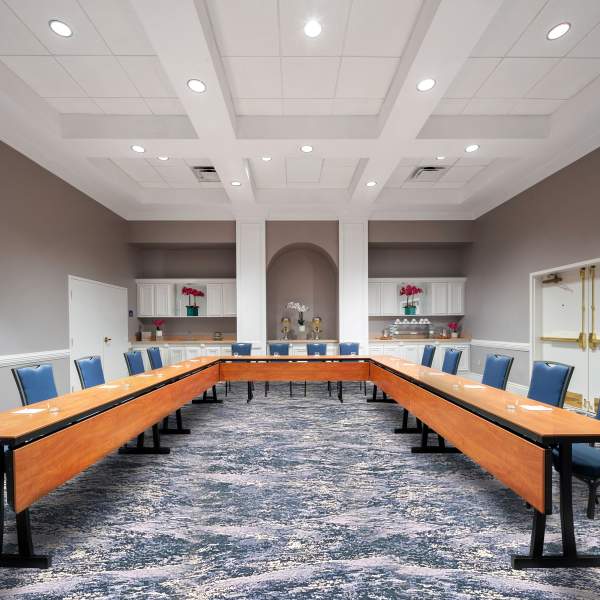 U-shaped table in meeting room at Avanti Palms Resort and Conference Center