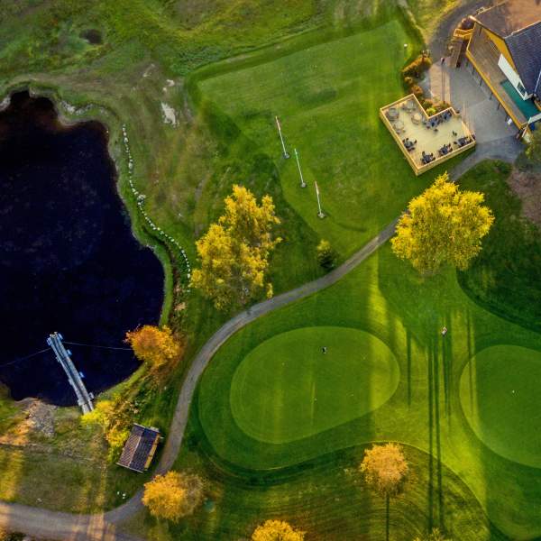Drone photo from the golf course at Starmoen