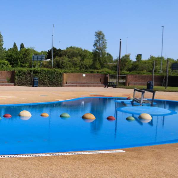 A view out over Hilsea Jubilee Splash Pool