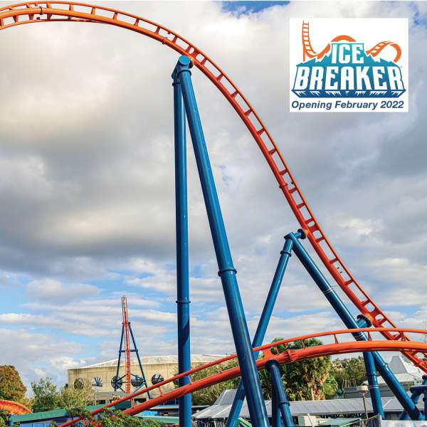 IceBreaker rollercoaster at SeaWorld Orlando