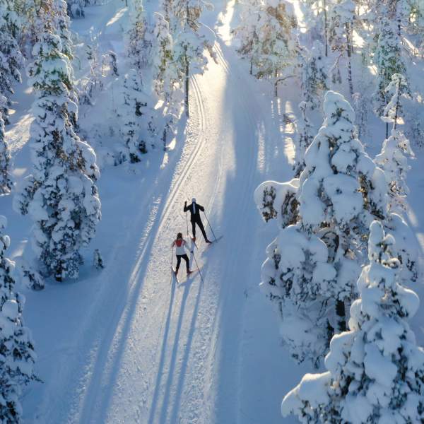 Cross country skiing at Lygna in East Norway