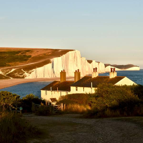 Seven sisters with coastguard cottages