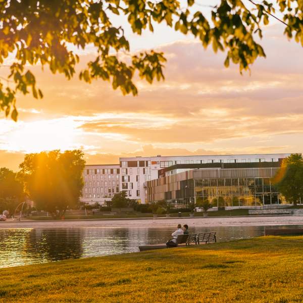 Solnedgang i Kristiansand sentrum