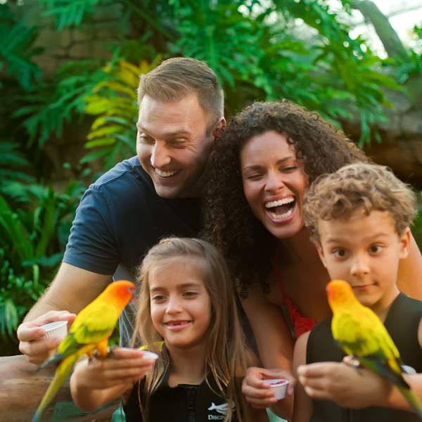 Family holding birds at Discovery Cove, Updated expiration date by Melissa, please see email attachment