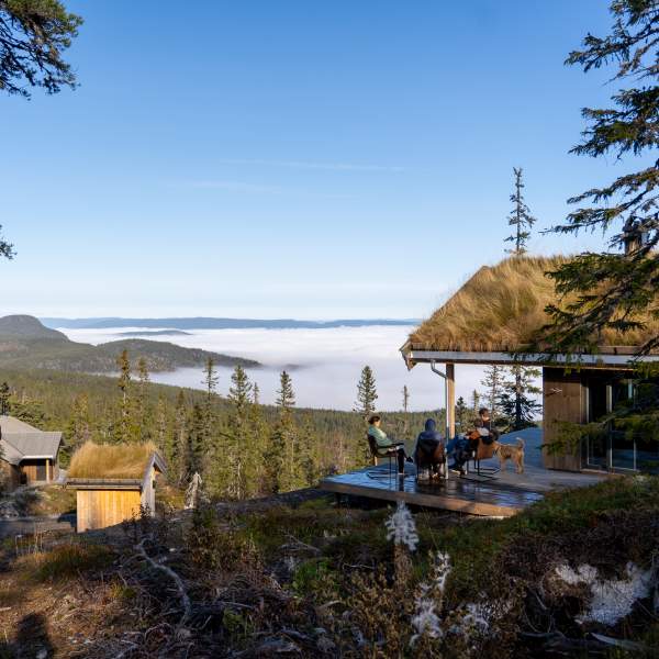 Nyt høsten på en hytte i Vikerfjell