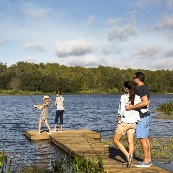 Family fishing at JW Marriott Orlando, Grande Lakes