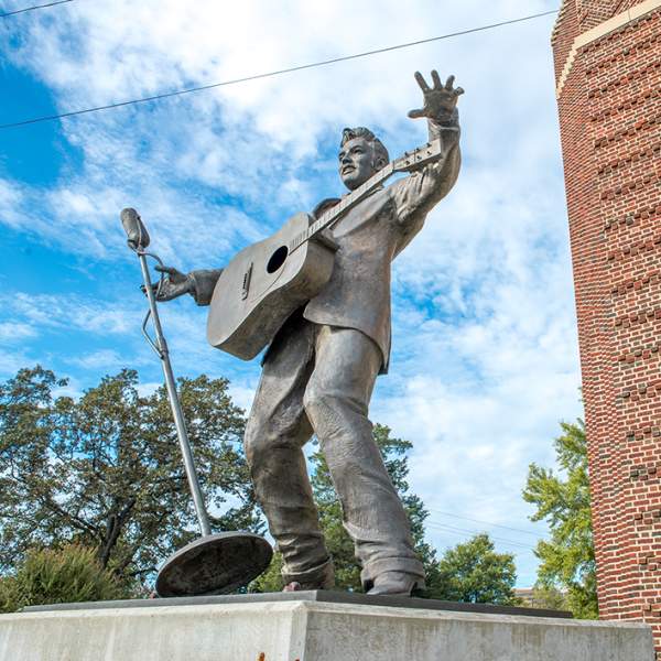 Statue of Elvis Presley in front of Municipal Auditorium in downtown Shreveport, La.