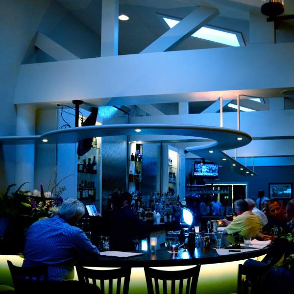 interior dining area at blu on the avenue