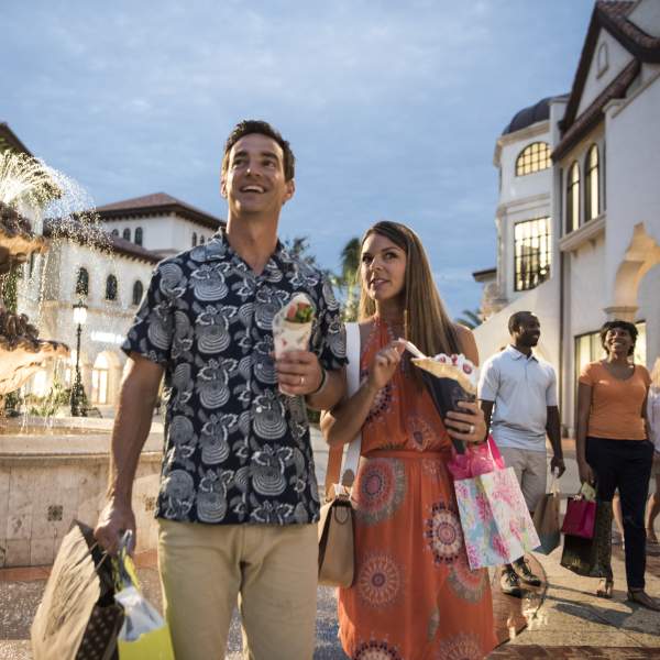 Disney Springs™ strolling shopping and eating