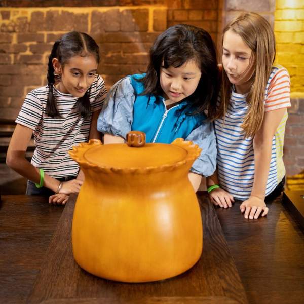Children having fun at St Mary's guildhall