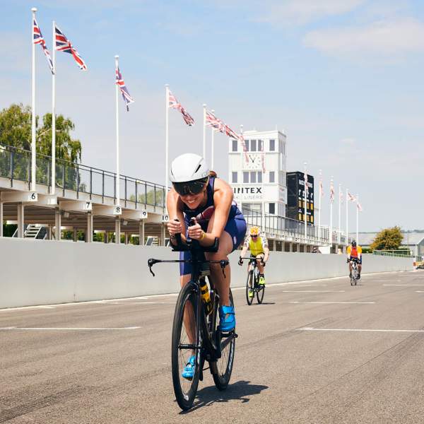 cyclists on the goodwood motor circuit