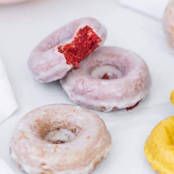 Vegan donuts in glaze