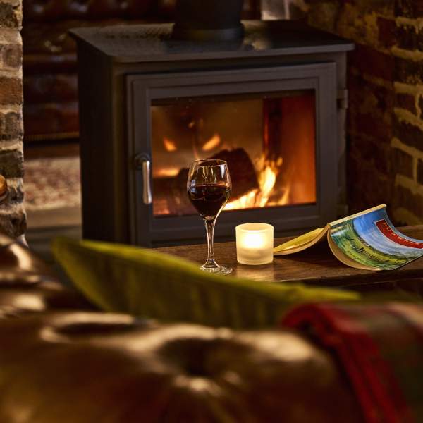 Cosy fireplace at the Black Horse Pub in Climping