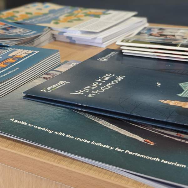 Photograph showing an array of Portsmouth business leaflets
