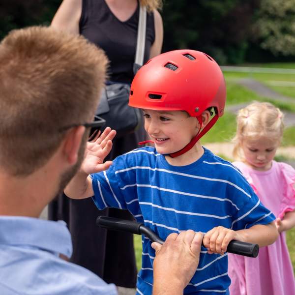 A family enjoying the Pump Track at Hilsea Lines