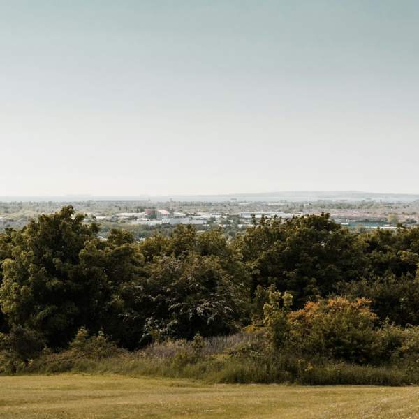 Looking out from Portsdown Hill over the cityscape of Portsmouth and the surrounds