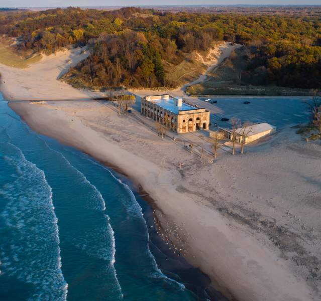 Indiana Dunes State Park aerial