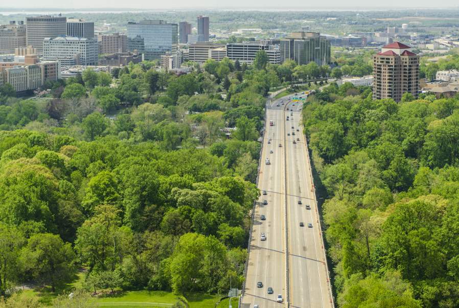Interstate 95 in Wilmington, Delaware at Riverfront Wilmington