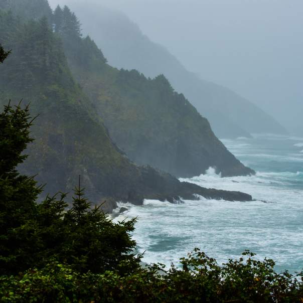 A stormy Oregon Coast in winter.