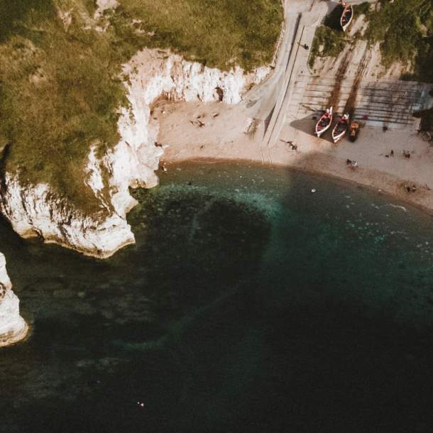 A view from above Flamborough North Landing in East Yorkshire