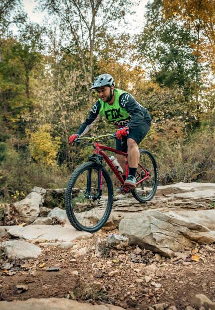 man on a mountain bike