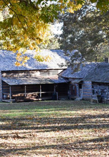 large log home in a rural setting