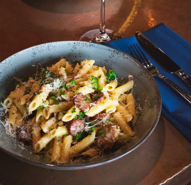 A plate of food from Goose 120.