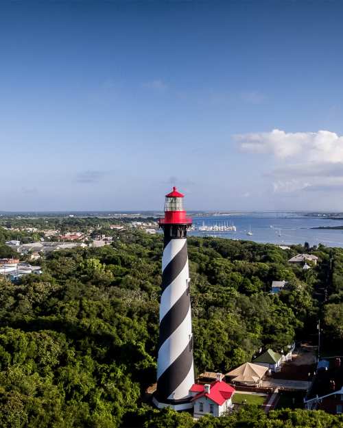 Aerial view of the St. Augustine Lighthouse & Maritime Museum