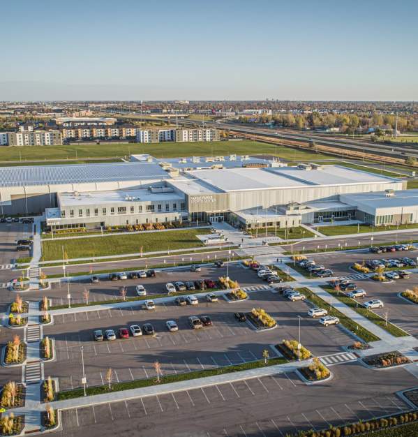 Drone of Fargo Sports Center exterior