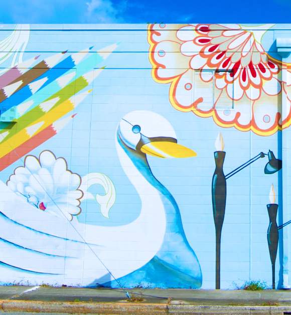 Mills 50 Swan Mural