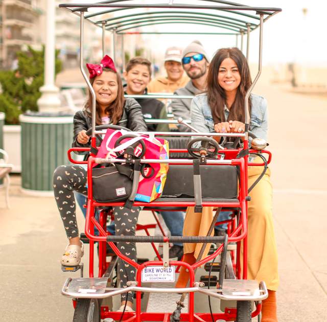 Family Bike Cart on the Boardwalk