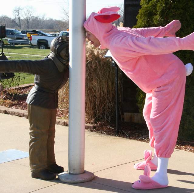 Flick statue at the Indiana Welcome Center