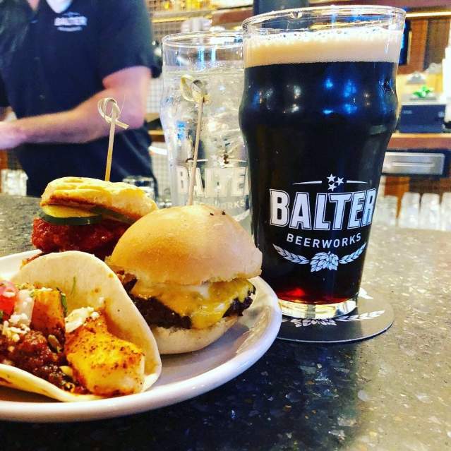 Happy hour sliders, tacos and beer at Balter Beerworks