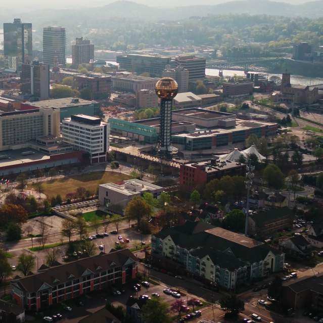 Aerial Drone Picture of Downtown Knoxville