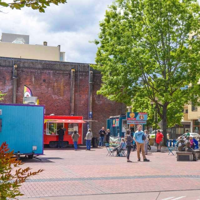 Food Trucks in Kesey Square downtown