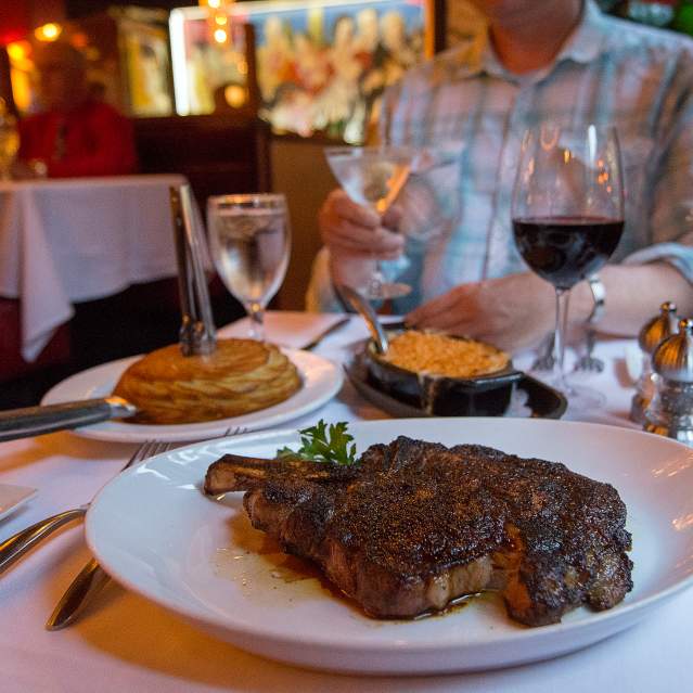 delicious steak on a plate at a restaurant in Cincinnati