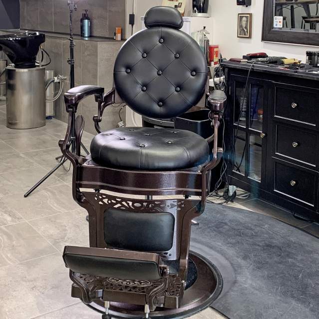 Barber chair in salon