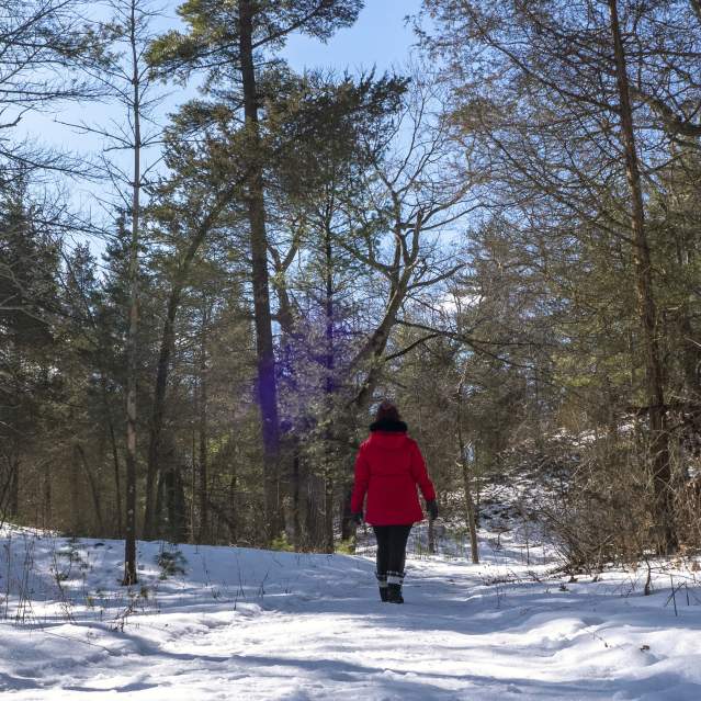 woman walking at pinery