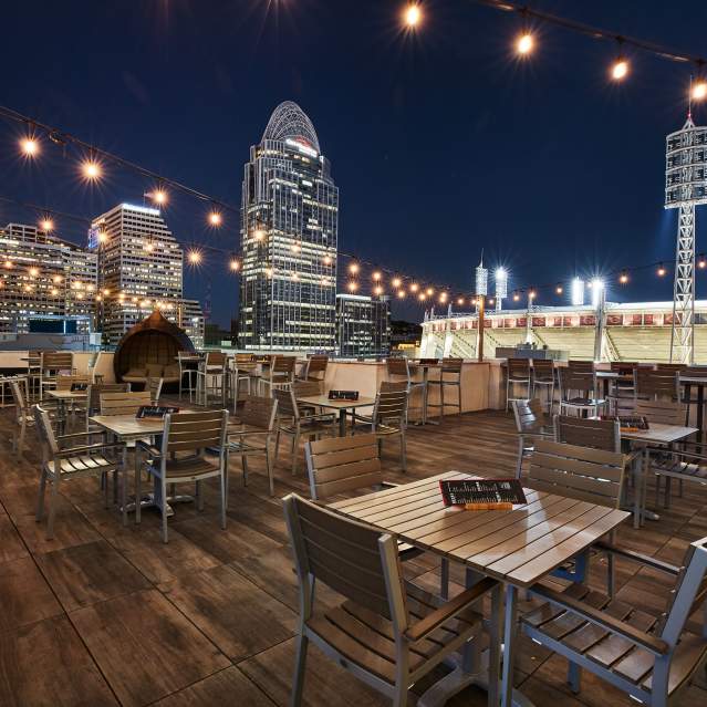 rooftop dining downtown Cincinnati skyline