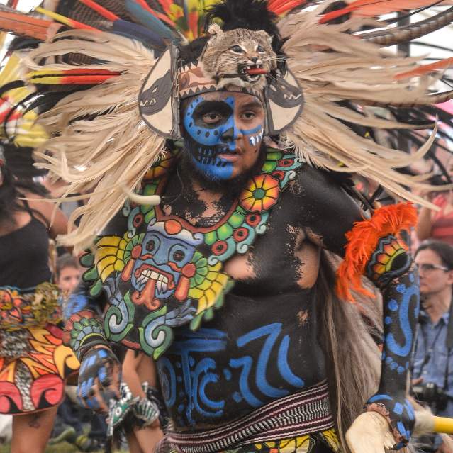 Ceremonial Native American dancers at Powwow