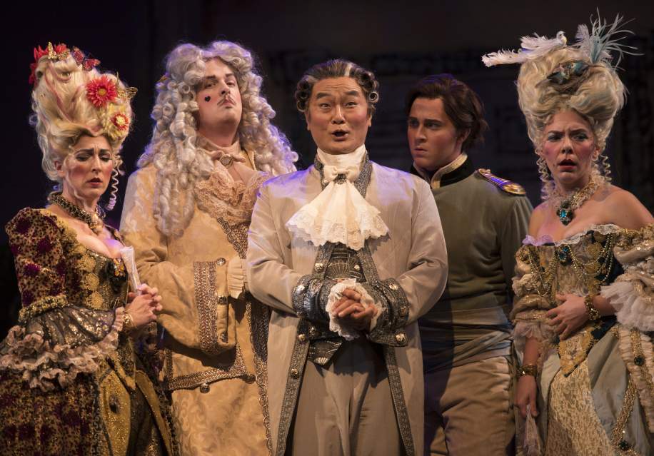 Actors in period costumes at the Opera Delaware Festival 2017