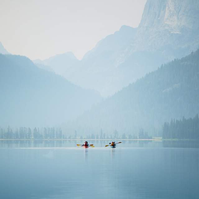 Sublette County, Summer 2024, green river lake, kayak, square top Mountain