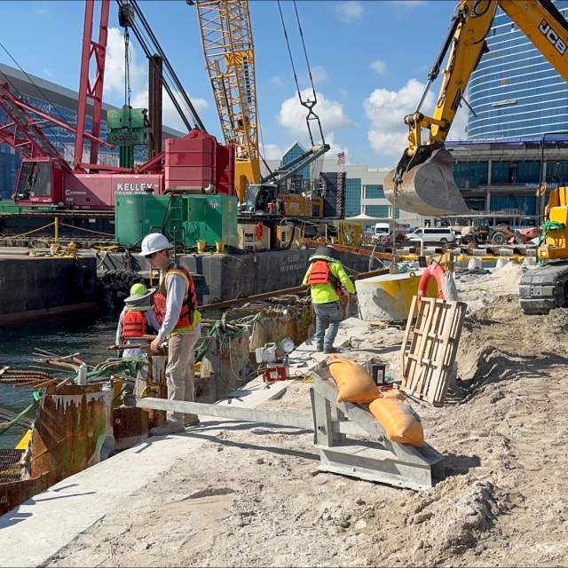 Construction on the Bulkhead Replacement Program