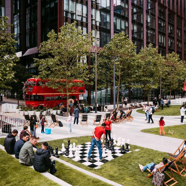 People enjoying the sunshine